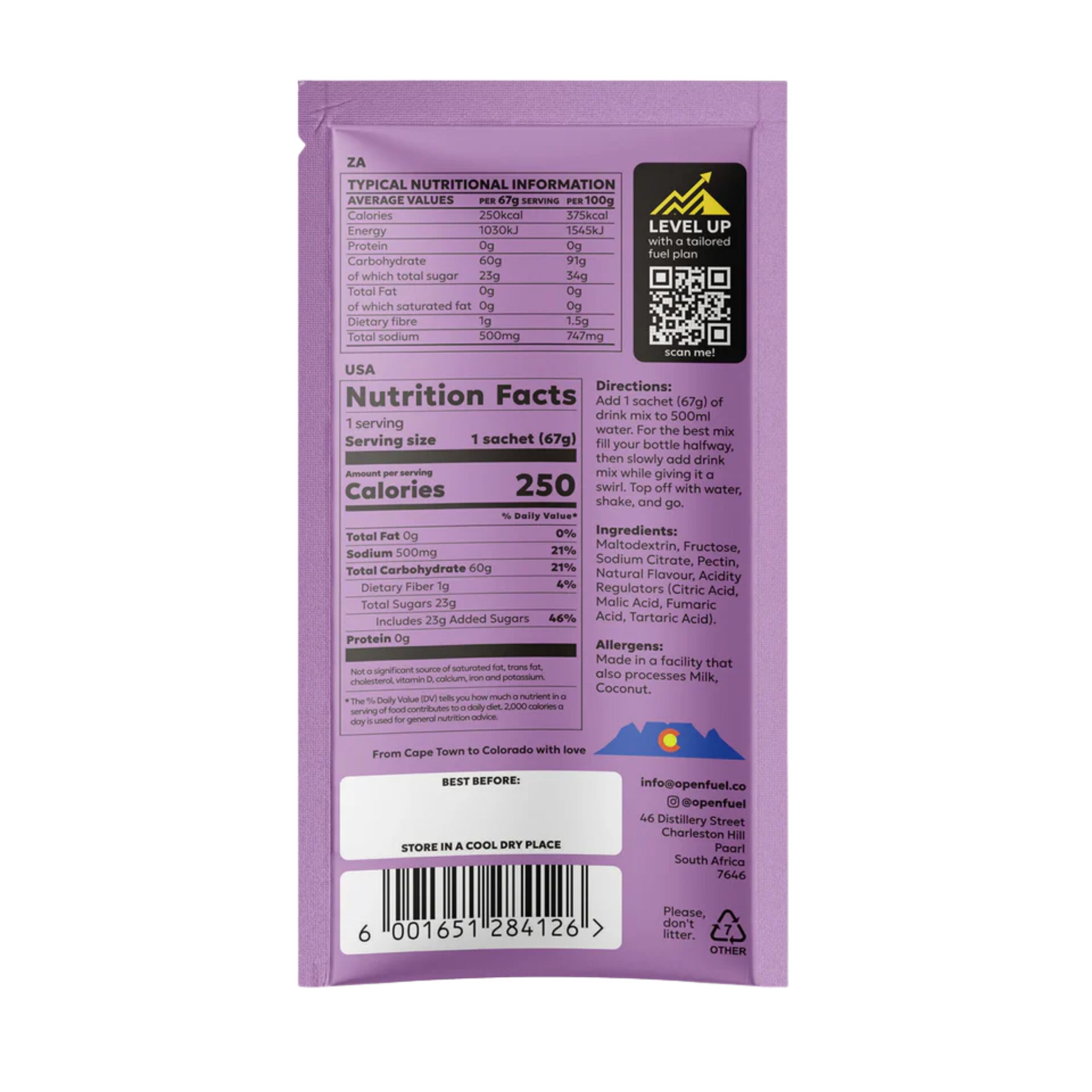 Open Fuel Drink Mix Sachet - Radical Raspberry Ripple - Image 2