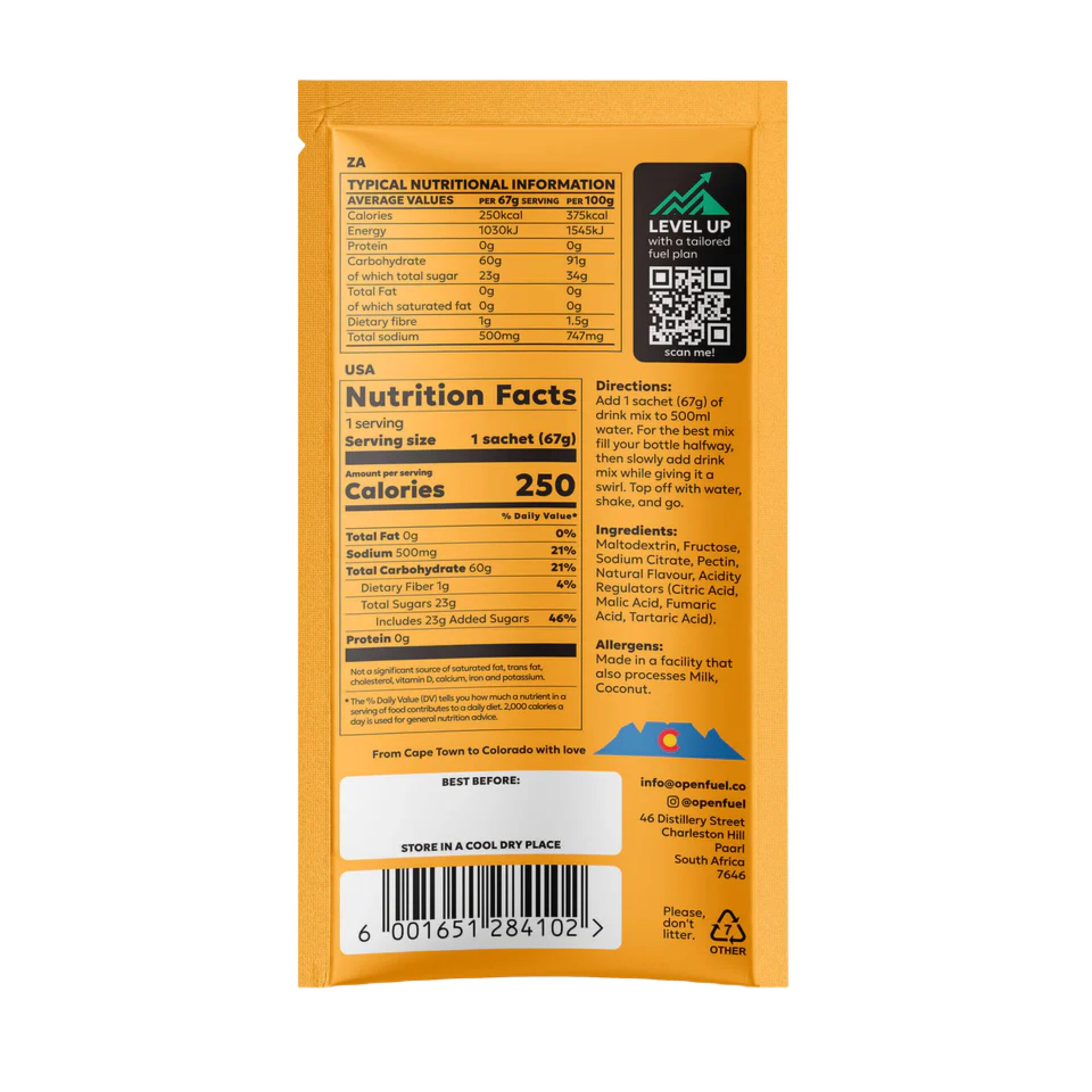 Open Fuel Drink Mix Sachet - Passion Mango Tango - Image 2